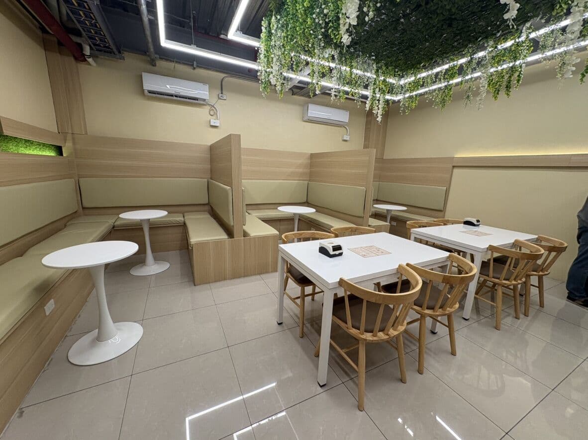 A relaxation area inside the facility