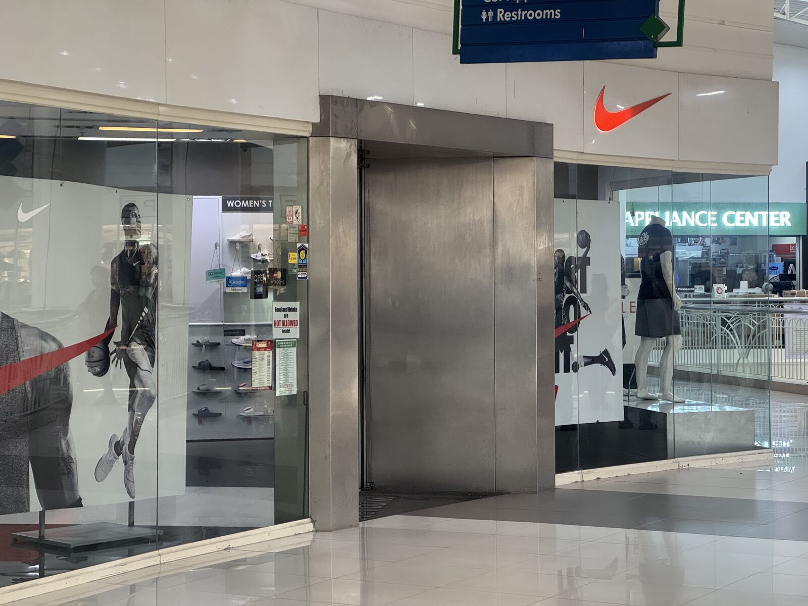 A clothing shop inside the mall