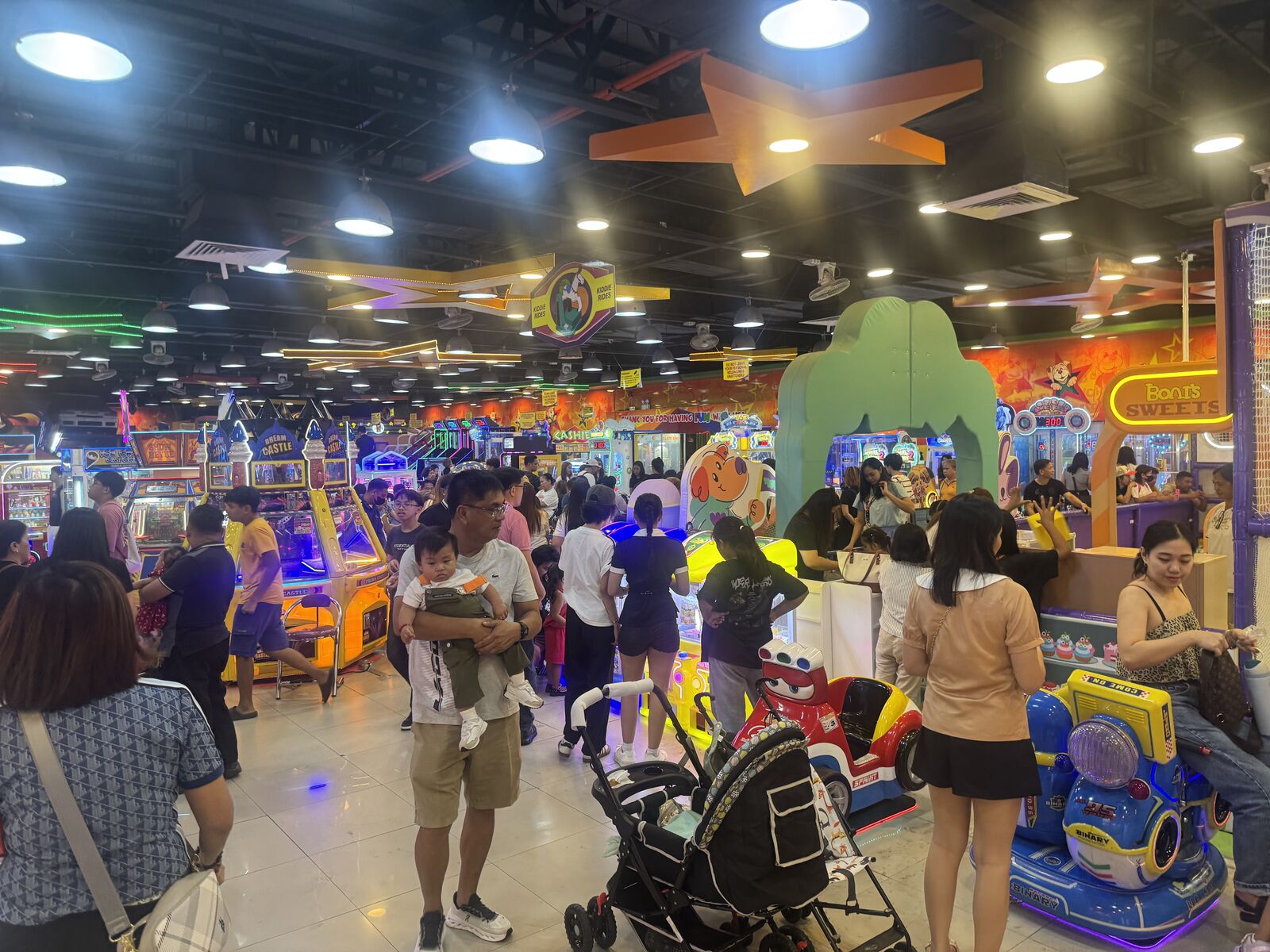 Inside the arcade area