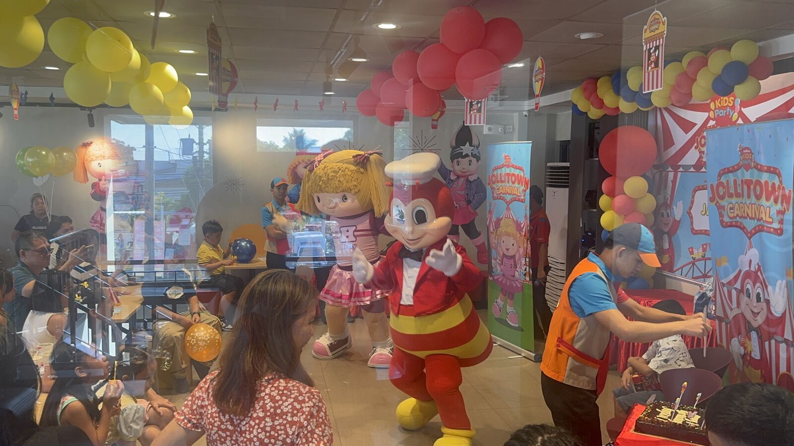 A birthday party event inside Jollibee