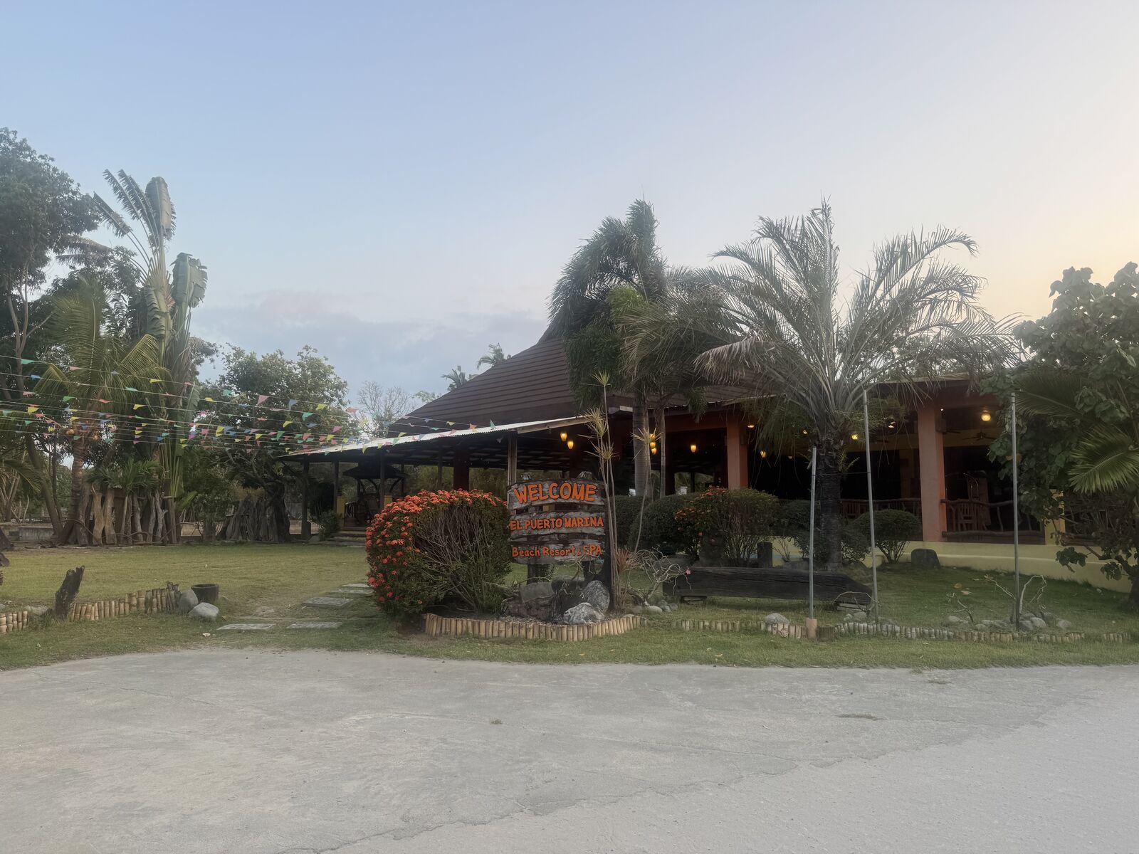 The exterior of the beachside hotel