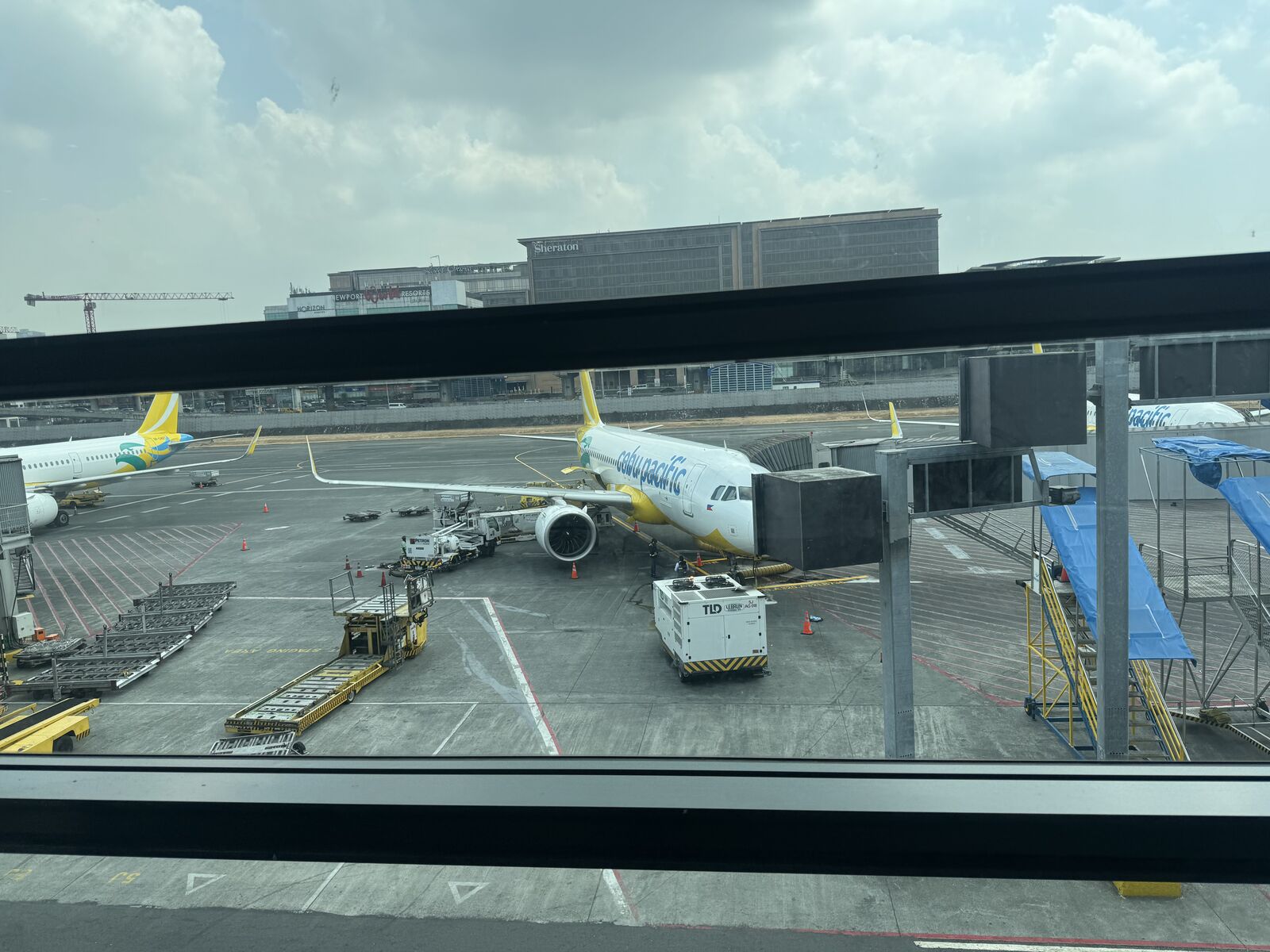 Our flight at the gate